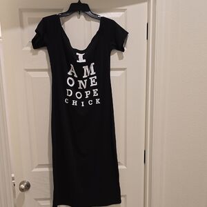 Black Graphic T-Shirt Dress